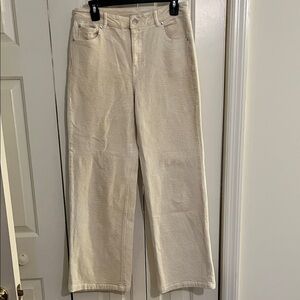 Emory Park Straight Leg cream cotton corduroy pants/jeans M